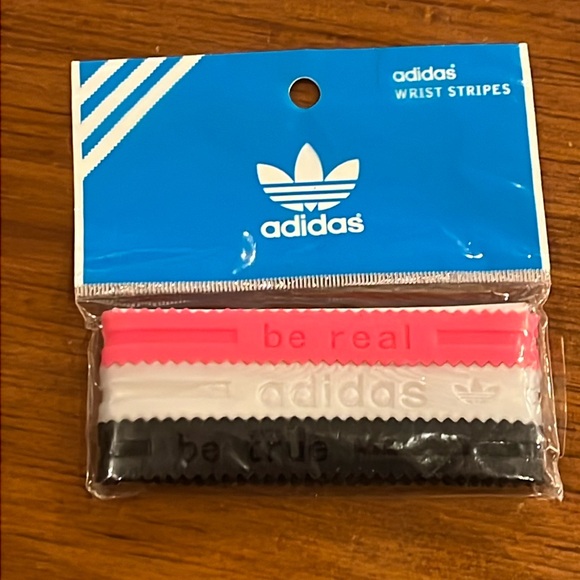 Adidas Baller ID Bands Be True Be Real Wristbands 3 Stripe vintage new Adult - Picture 1 of 4